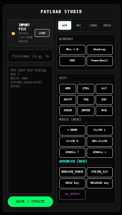 Payload Studio Interface