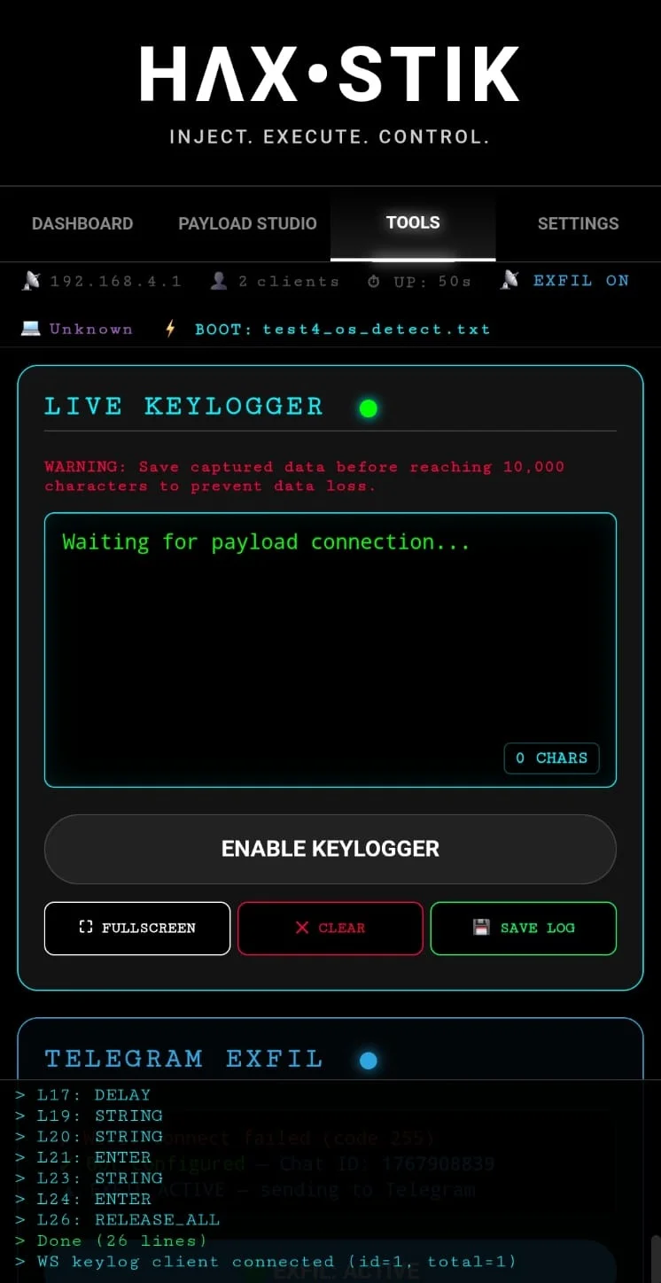 Keystroke audit monitor and captured data manager